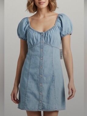 Madewell Denim Margie Mini Dress in Bevy Wash NWT